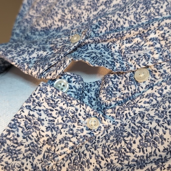 Abercrombie & Fitch Short Sleeve Button Up Stretch Super Slim SZ L - Picture 10 of 13